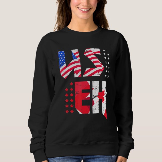 Sudadera Hoja de Arce Bandera EEUU Orgullo Canadiense Ameri (Anverso)