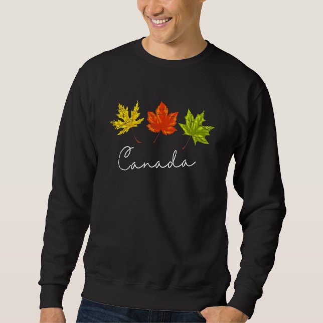 Sudadera Hoja de Arce Canadiense País Otoño Hojas de Arce C (Anverso)