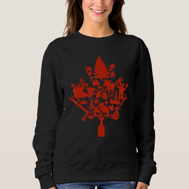 Sudadera Hoja de Arce de Canadá Símbolos Canadienses Raíz C (Anverso)