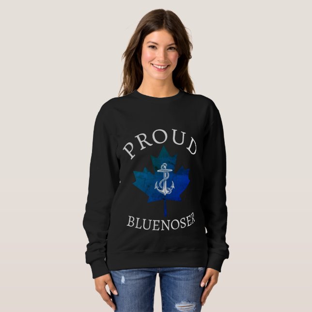 Sudadera Hoja de arce del ancla de Nova Scotia Proud Blueno (Anverso completo)