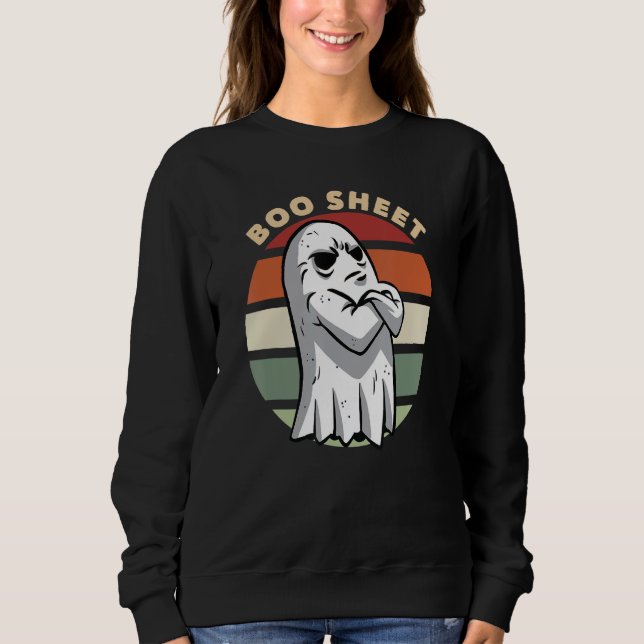 Sudadera Hoja de Bote Fantasma Halloween Boo Hoja (Anverso)