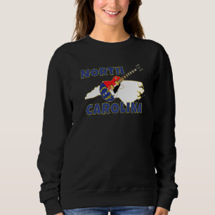 Sudadera Hoja de Ruta De Carolina Del Norte La Bandera Nc D