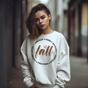 SUDADERA HOJAS CAÍDAS TEMÁTICAS DE OTOÑO, PUMPKIN, CIDER