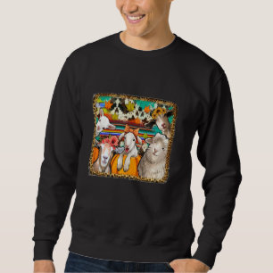Sudadera Hojas de otoño, cabras de animales de granja