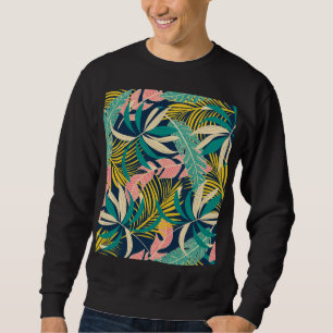Sudadera Hojas tropicales coloridas: patrón de verano.