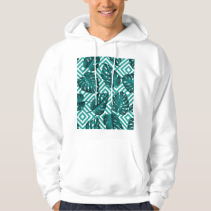 Sudadera Hojas Tropicales: Patrón floral sin soldadura.
