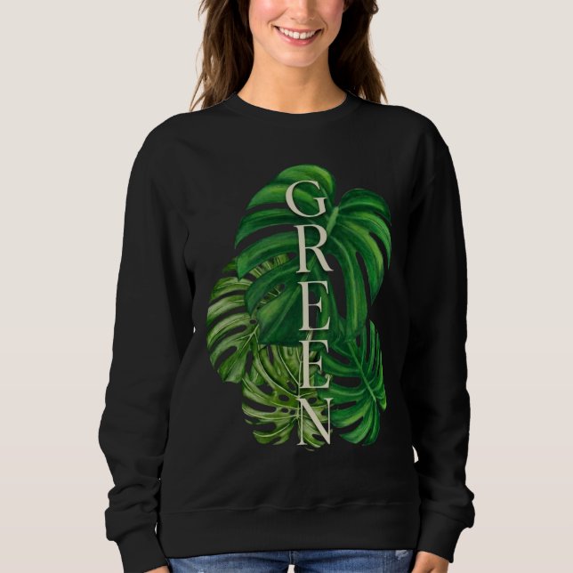 Sudadera Hojas verdes de Monstera (Anverso)