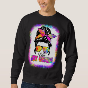 Sudadera Hola 1er grado Tye Gafas de sol Messy Bun