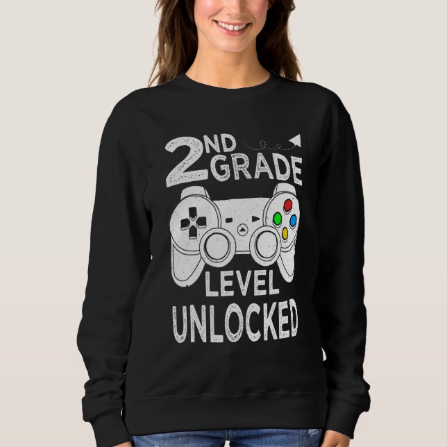 Sudadera Hola, 2º Grado de Videojuego sin bloquear de vuelt (Anverso)