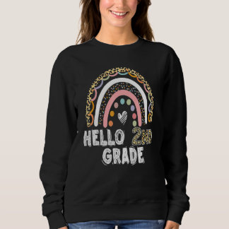 Sudadera Hola 2do Grado Leopardo Arcoíris Regreso a la Escu