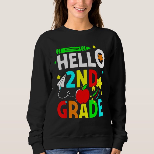 Sudadera Hola 2do Segundo Grado Vuelta Al Colegio Primer Dí (Anverso)