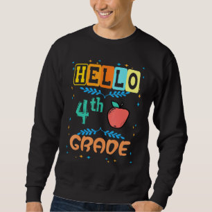 Sudadera Hola, 4º Grado Primer Día Apple Para Maestros Estu
