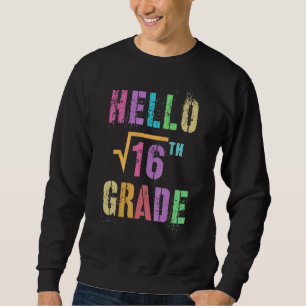 Sudadera Hola 4to Grado Raíz Cuadrada De 16 Math Stud Squad