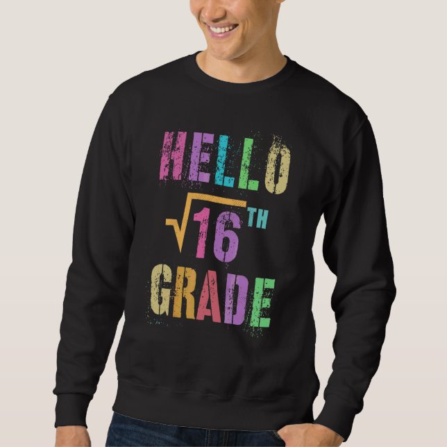 Sudadera Hola 4to Grado Raíz Cuadrada De 16 Math Stud Squad (Anverso)