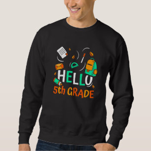 Sudadera Hola, 5º Grado Grader Class Pupil School 5 Cinco F