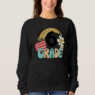 Sudadera Hola 6to Grado Groovy Arcoíris De vuelta al cole P