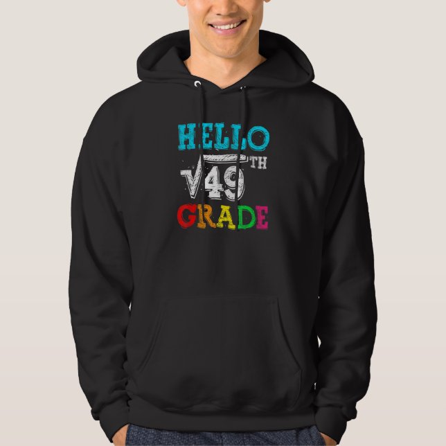 Sudadera Hola 7º Grado Raíz Cuadrada De 49 Matemáticas De V (Anverso)