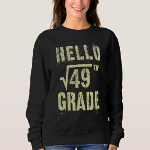 Sudadera Hola 7º Grado Raíz Cuadrada De 49 Math Stud Squad