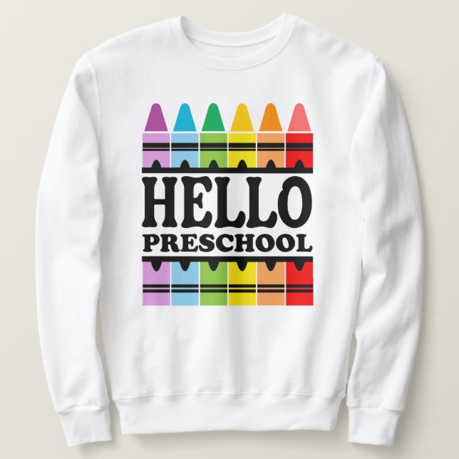 Sudadera Hola a la escuela preescolar (Anverso del diseño)