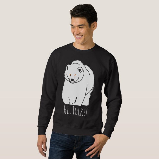 Sudadera ¡Hola, amigos! El personalizable divertido del oso (Anverso completo)