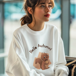 Sudadera Hola Autumn Squirrel Cute Animal