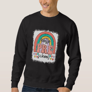 Sudadera Hola Bleached Teacher De Preescolar Retro De Nuevo