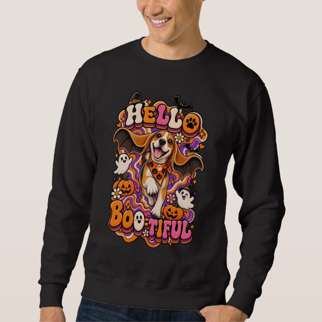 Sudadera Hola Bootiful Beagle Halloween Divertida Groovy Br (Anverso)