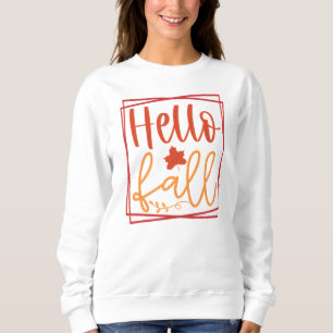 Sudadera Hola Caída Otoño Cute Leaves