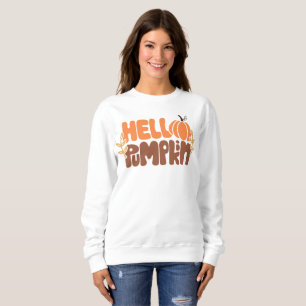 Sudadera Hola Calabaza Caída Sweatshirt   Moda de otoño