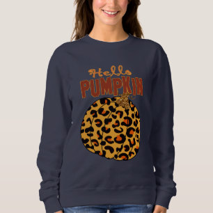 Sudadera Hola Calabaza - Estampado de Leopardo de Otoño