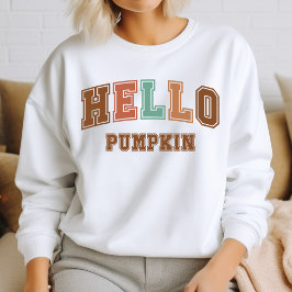 Sudadera Hola Calabaza Trendy Otumn Varsity Sweatshirt