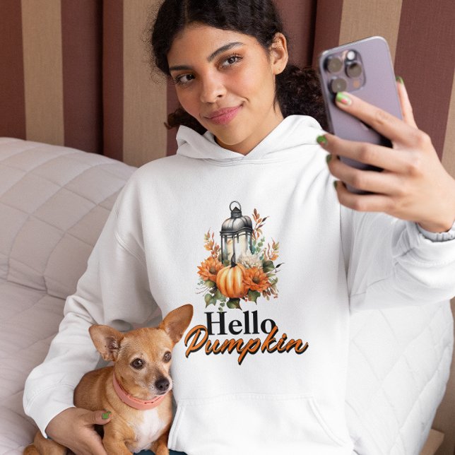 Sudadera Hola Calabazas, Vibes otoño otoño otoño de otoño (Subido por el creador)