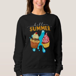 Sudadera Hola Crema De Helado De Verano Cupcake Helado Crem