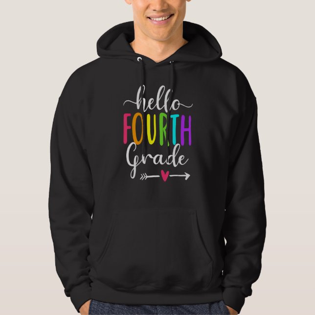 Sudadera Hola, Cuarto Grado De Vuelta A La Escuela, Enseñan (Anverso)