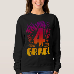 Sudadera Hola de 4º grado Cuadrado de 4º grado de tinte de