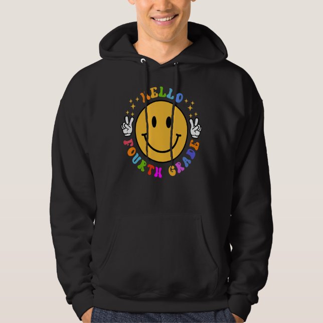 Sudadera Hola de cuarto grado Feliz Cara de 5º grado Sonris (Anverso)