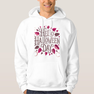 Sudadera Hola Día de Halloween – Tipografía de Otoño Elegan