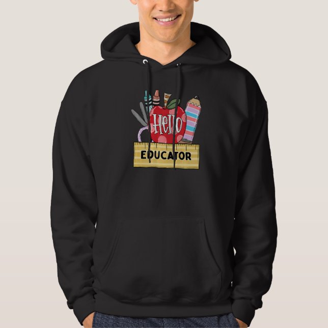 Sudadera Hola educador: profesor de Apple (Anverso)