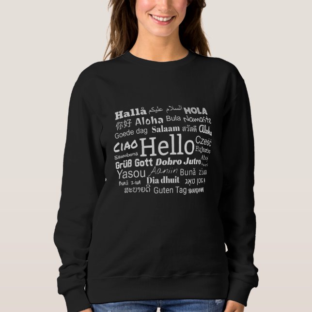 Sudadera Hola En Diferentes Idiomas Multilingualismo (Anverso)