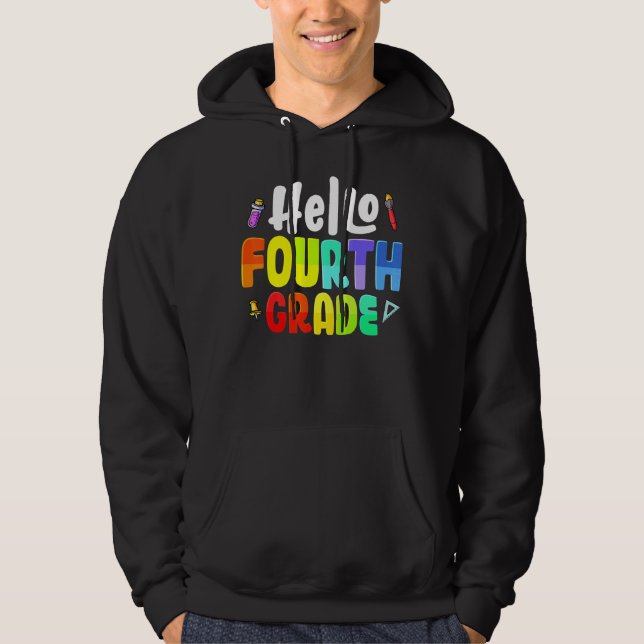 Sudadera Hola, equipo de 4º grado, profesores de 4º grado d (Anverso)