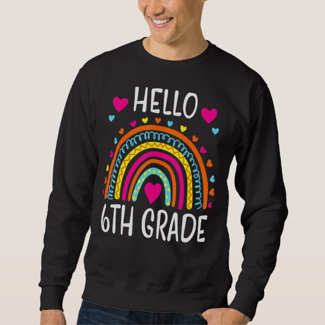 Sudadera Hola, equipo de 6º grado, equipo de escuadrón de r (Anverso)