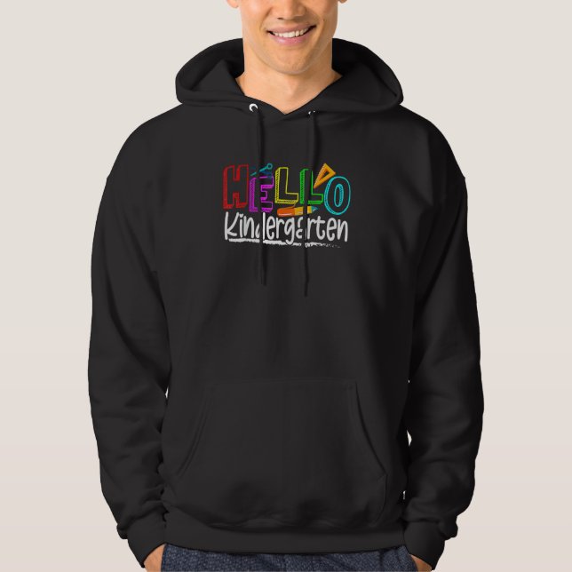 Sudadera Hola, Equipo De Kindergarten, Kinder, de vuelta al (Anverso)