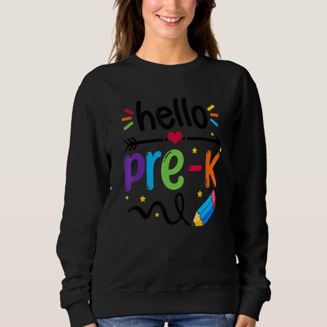 Sudadera Hola equipo de prekínder Prek de vuelta al cole pr (Anverso)
