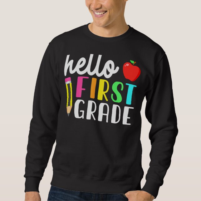 Sudadera Hola Equipo De Primer Grado Kinder De Vuelta A La  (Anverso)