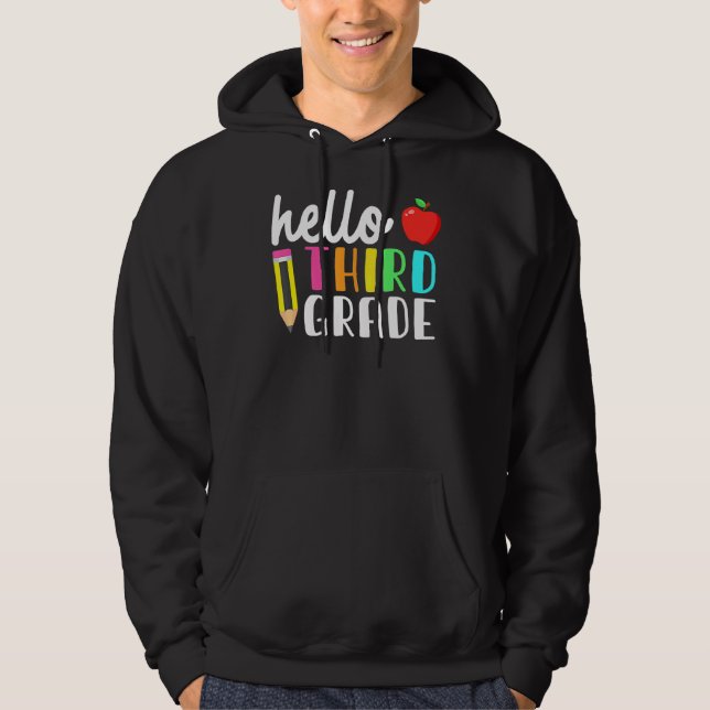 Sudadera Hola Equipo De Tercer Grado Kinder De Vuelta A La  (Anverso)