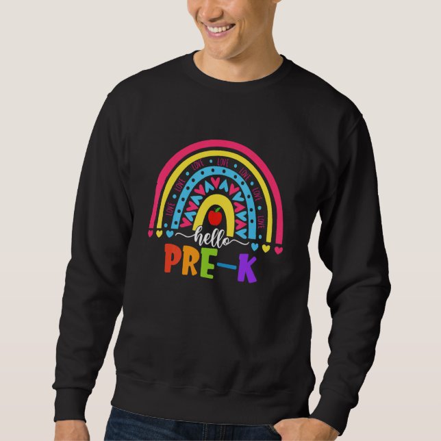Sudadera Hola equipo preescolar de arcoiris de preescolar H (Anverso)