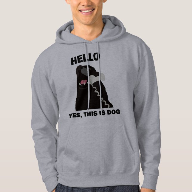 Sudadera HOLA ÉSTE ES SÍ teléfono del teléfono del PERRO (Anverso)