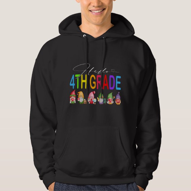 Sudadera Hola estudiante de cuarto grado de vuelta a la esc (Anverso)