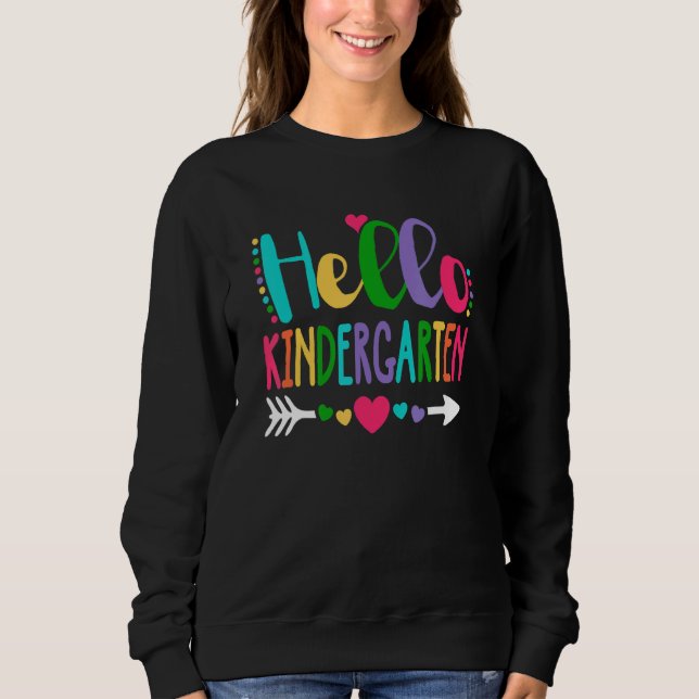 Sudadera Hola Estudiante De Guardería De Corazón De Regreso (Anverso)