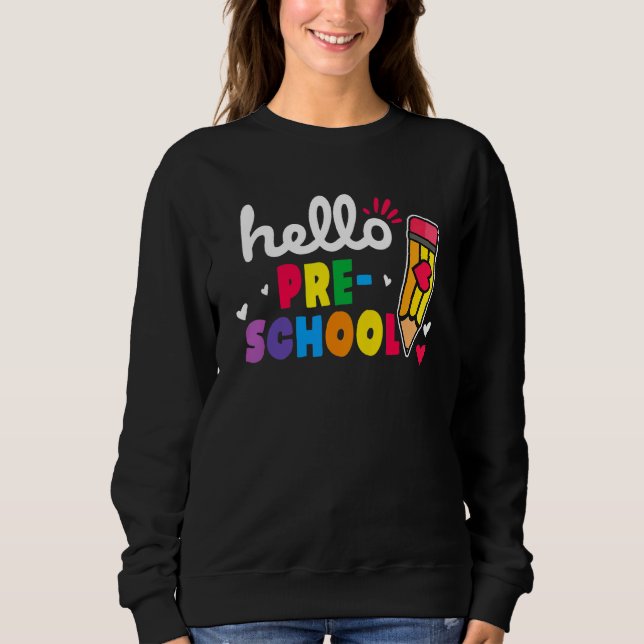 Sudadera Hola Estudiante De Lápiz De Preescolar Niño De Nue (Anverso)